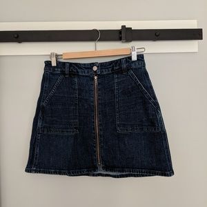 Madewell denim A-line skirt